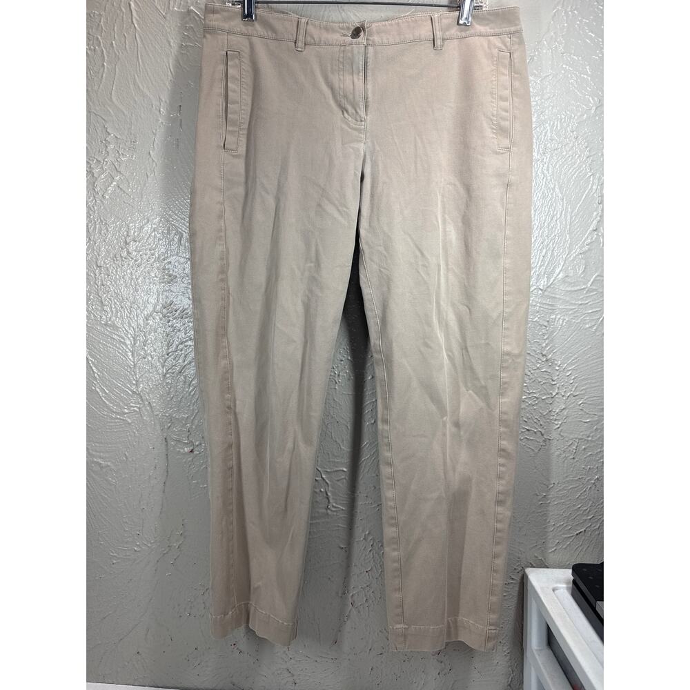 Eileen Fisher Womens Organic Cotton Cropped Pants‎ Tan Khaki Size 34x25